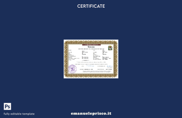 certificato di matrimonio Tanzania in stile verificato modello Word e PDF